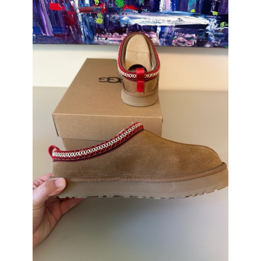 New in Box UGG Tazz Platform Suede Slippers in Chestnut | Size 6 - Picture 6 of 8